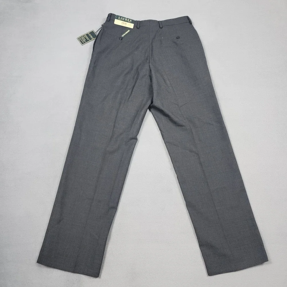 Lauren Ralph Lauren Dress Pants Mens 33x32 Charcoal Gray Total Comfort NWT
